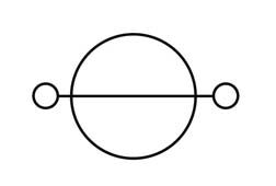 Three circles with a line